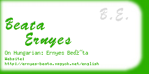 beata ernyes business card